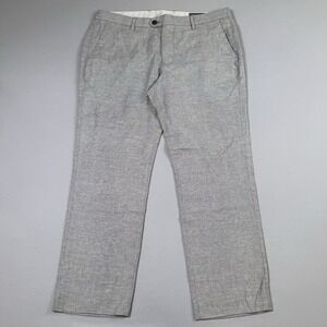 Bonobos Pants Linen Blend Slim Straight Mens (Actual 36x28) Grey Lightweight EUC